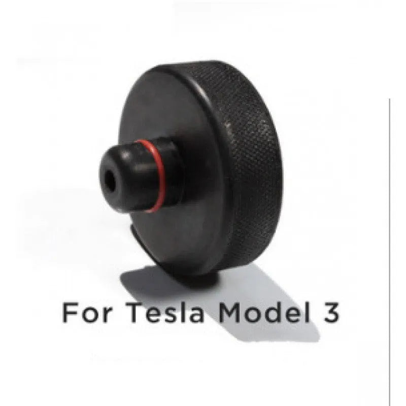Tesla Model 3 jack pad with rubber ring pattern on chassis lifting point