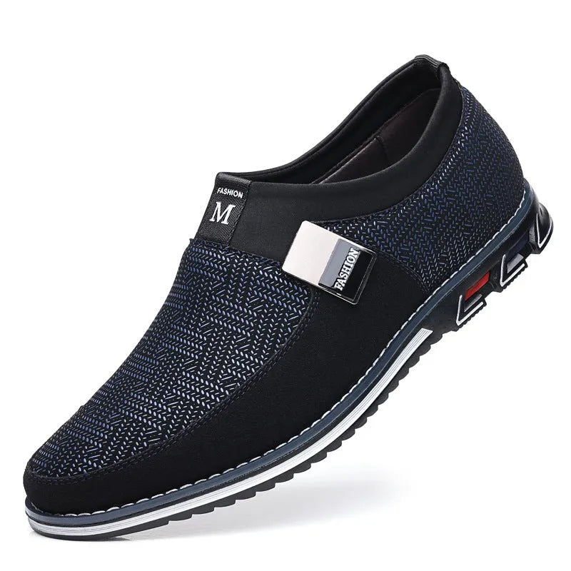 Men's casual flat low-top synthetic leather shoes in grey white with rubber sole and square toe