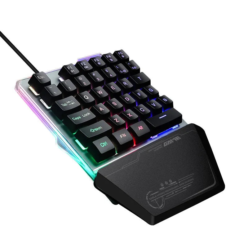 G40 Flow Colour black robotic one-handed gaming keyboard with RGB backlighting