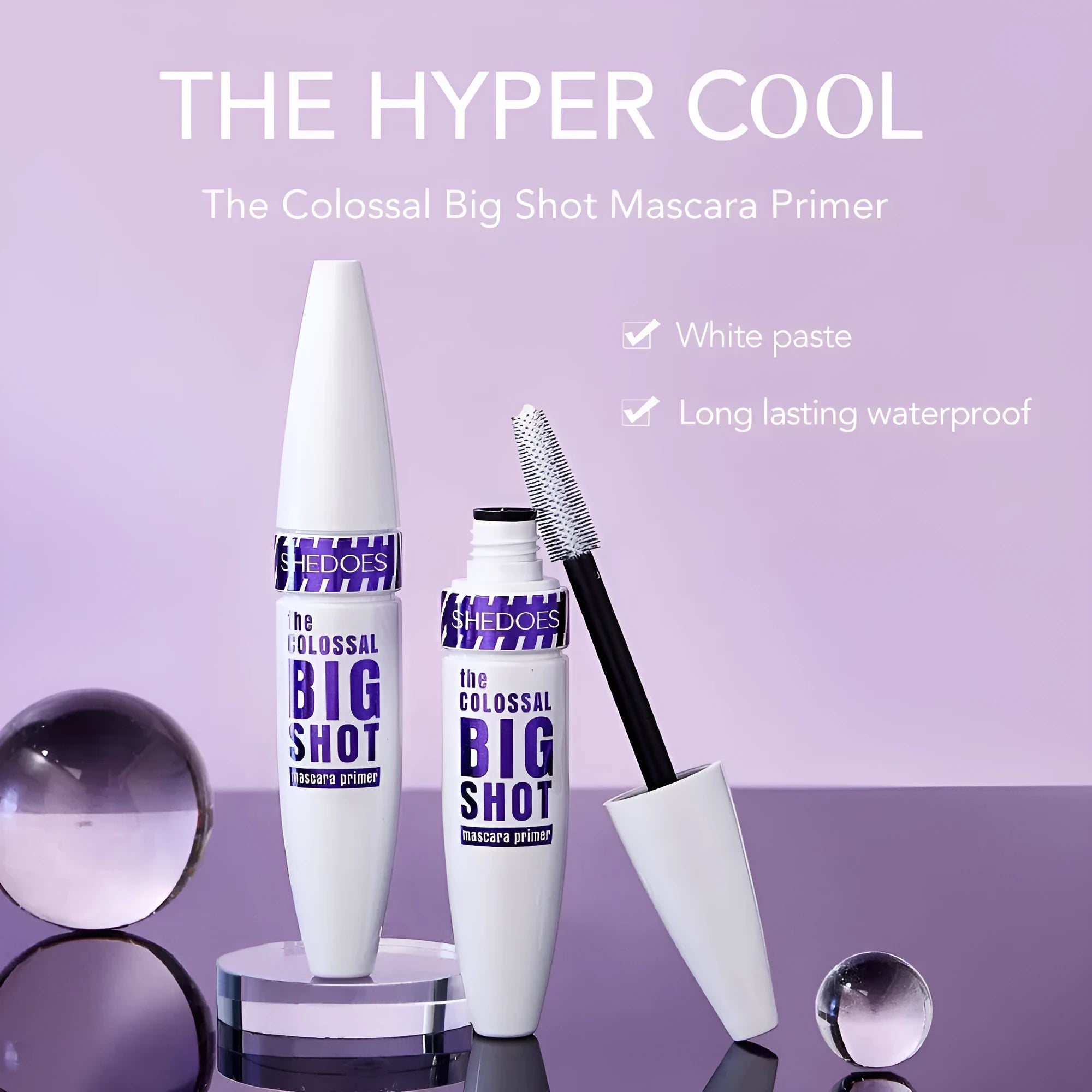 White waterproof mascara tube 10ML with quick-drying curling formula