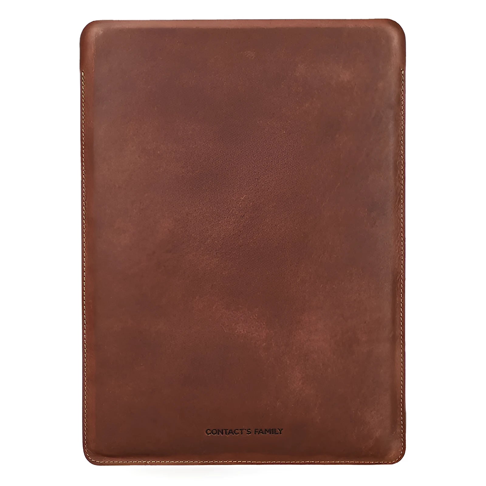 Brown crazy horse leather laptop bag for 13.3-inch MacBook Pro and Air in horizontal style