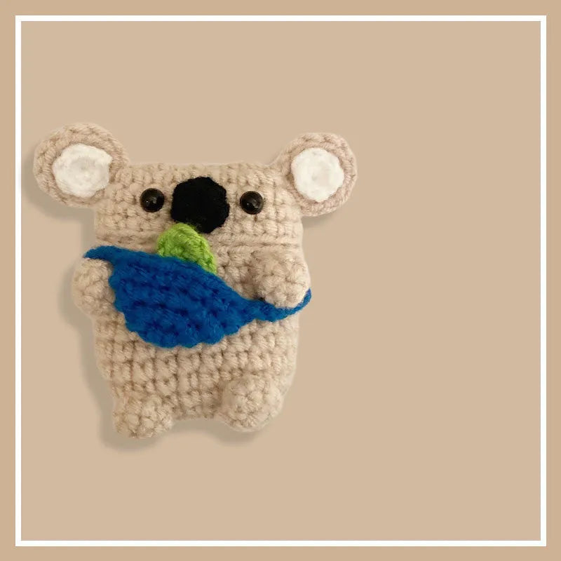 Handmade knitted koala bear backpack design protective sleeve for Apple AirPods cases