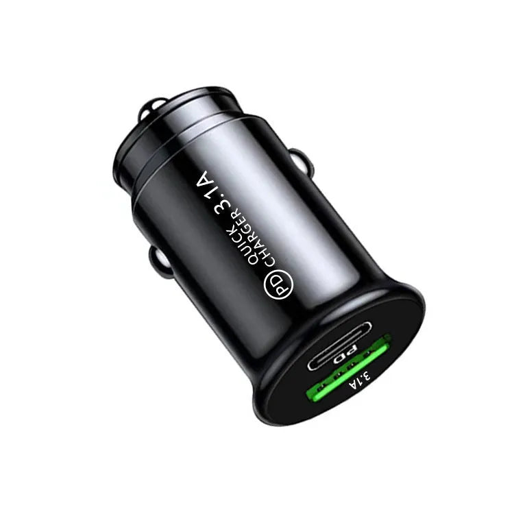 Dual USB port car charger converter for vehicle cigarette lighter sockets in black or white bare metal finish
