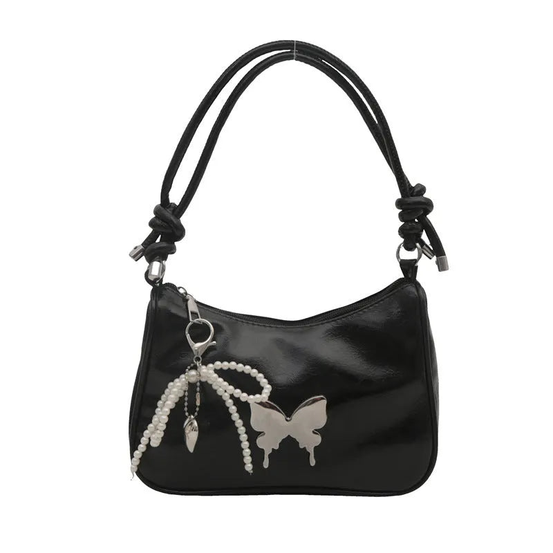 Urban simplicity PU shoulder messenger bag horizontal square shape sandwich pocket available in black white red silver
