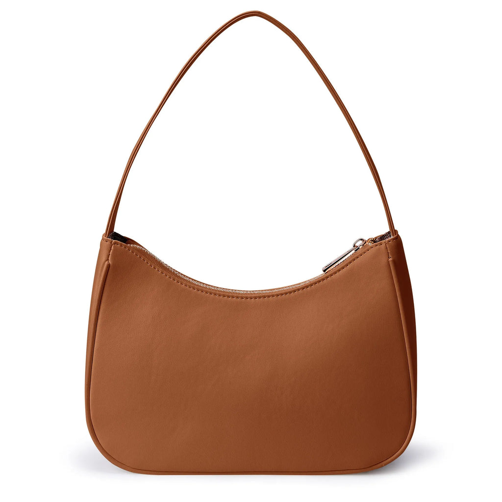 Simple retro waterproof PU shoulder bag with adjustable strap in multiple colour options