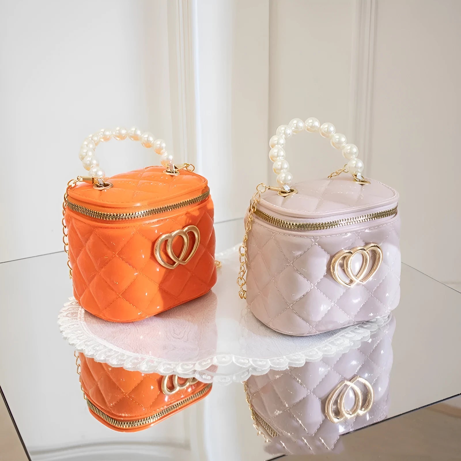 PVC bucket gel bag with heart-shaped pattern in multiple colour options