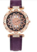 Women's fashion watch with diamond decoration on round dial, available in nine colours with waterproof 30 metre rating