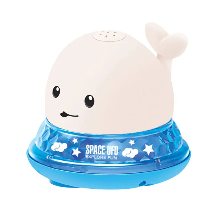 Automatic water spray whale bath toy with lights floating in baby bath