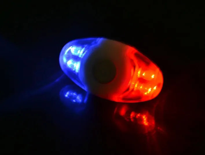 Red and blue 4LED tail light with adjustable mount for equipment accessories
