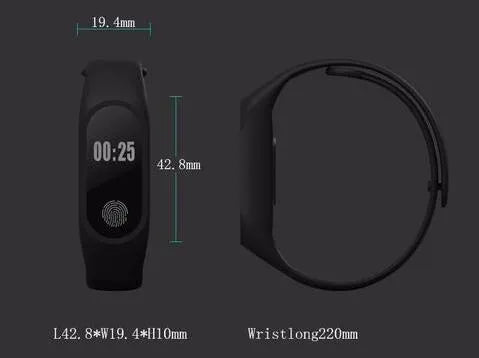 A motion intelligent hand ring fitness tracker in multiple colours on a wrist, showing heart rate monitoring and step tracking.