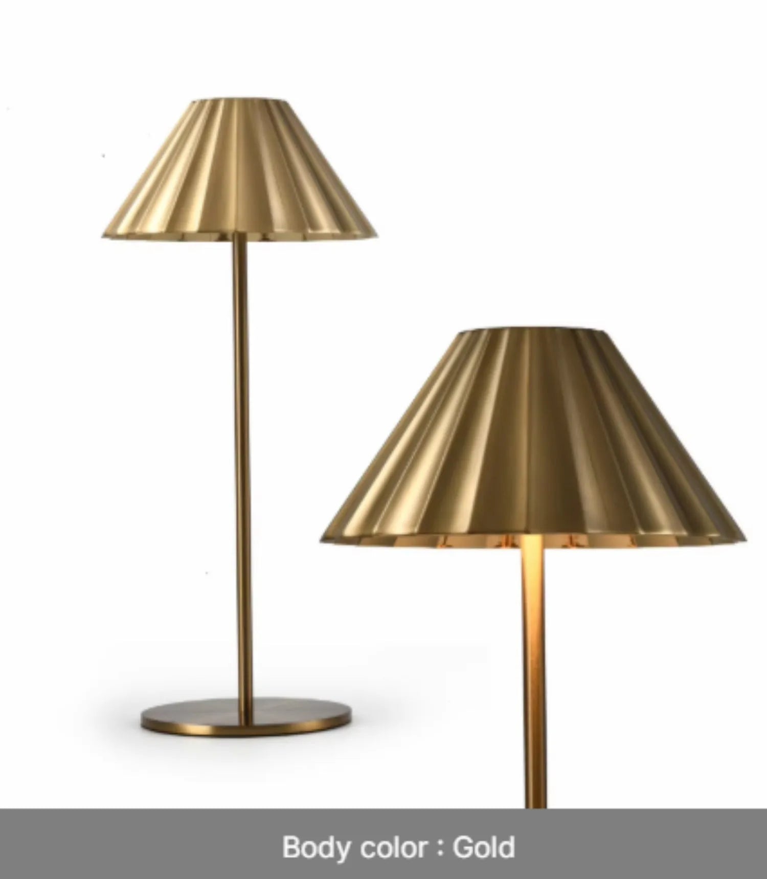 Alloy desk lamp with touch dimming controls and USB Type-C charging port