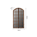 Terrace distressed log colour wooden framed fake window wall mirror, A316 style.