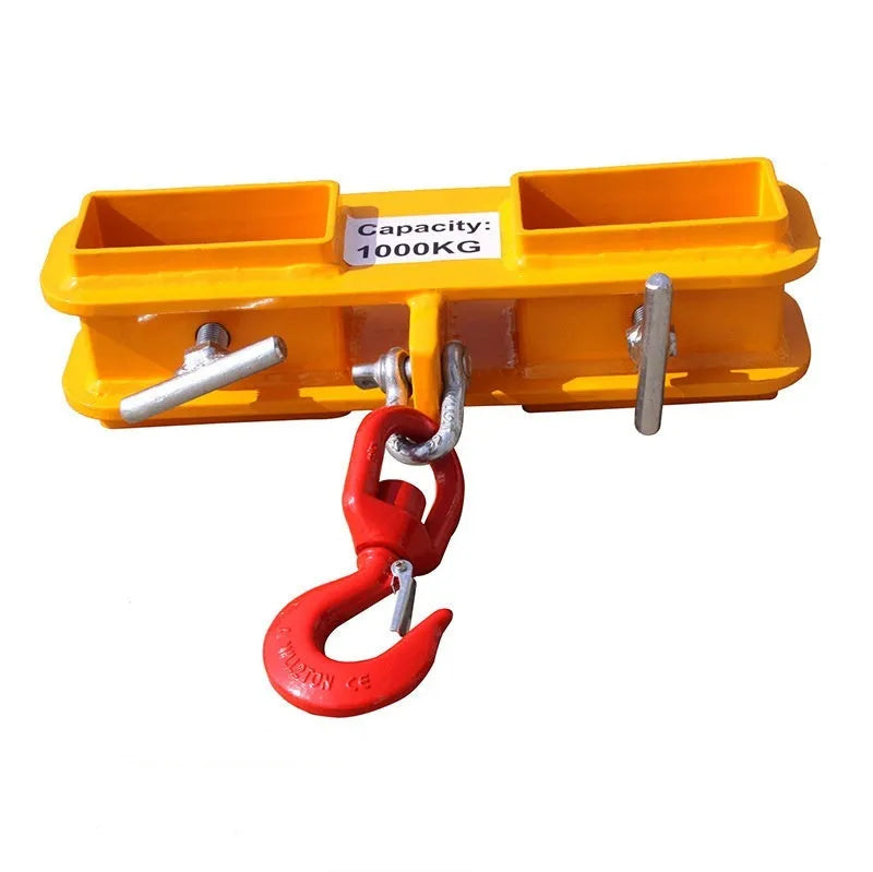 Rotatable iron forklift hook attachment with safety lock and 500kg capacity rating