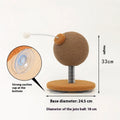 A large and small size cat scratching post toy made from hemp rope with a self-rolling tumbler design.