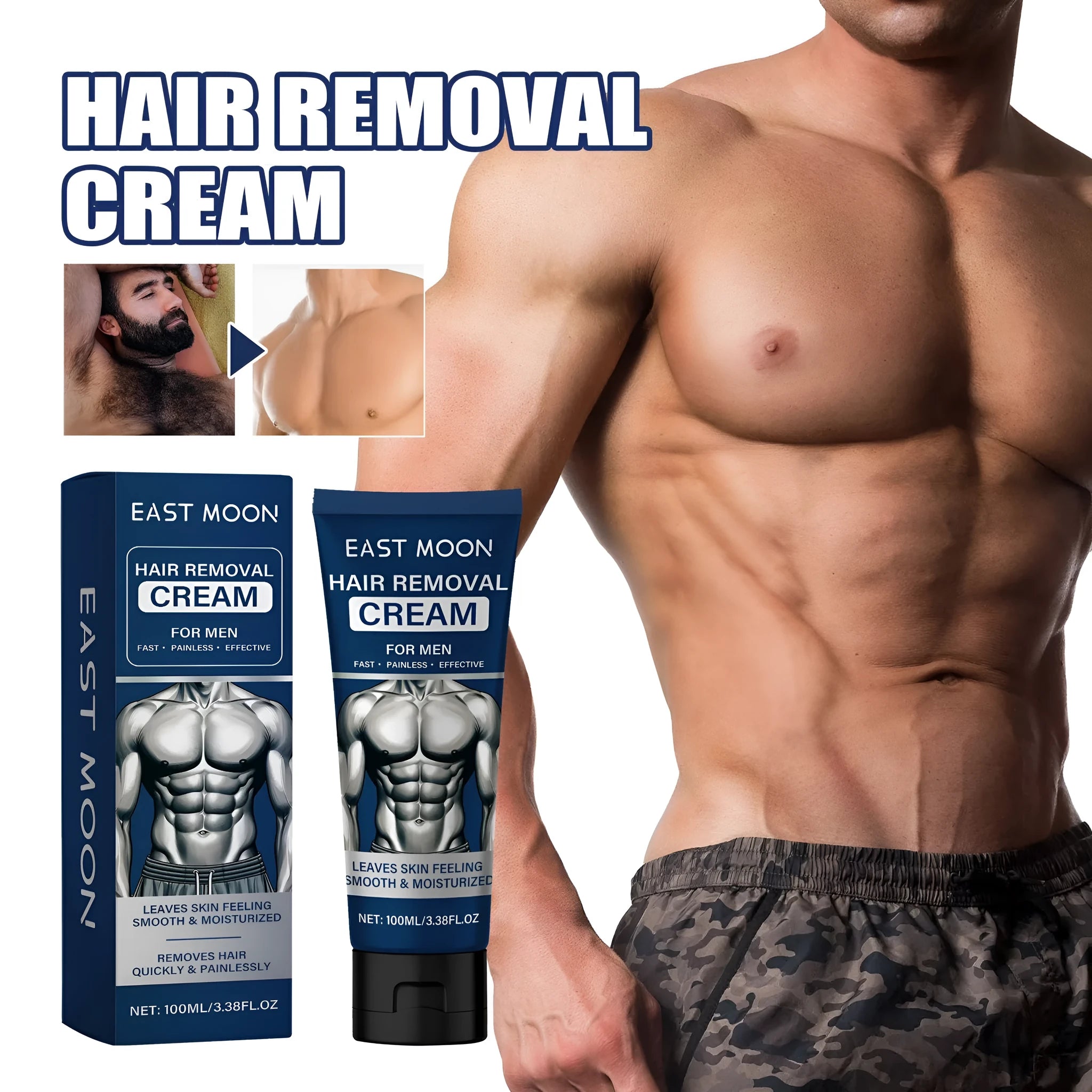 100ml men's hair removal cream for body depilation on lip beard armpit hand leg areas