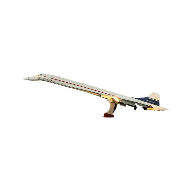 Building Blocks Toy Decorative LED Lighting Kit for Concorde Aircraft Model White Colour Box 16.5cm Display Flash Function Small Particle Plastic Construction Set Lighting Fixtures
