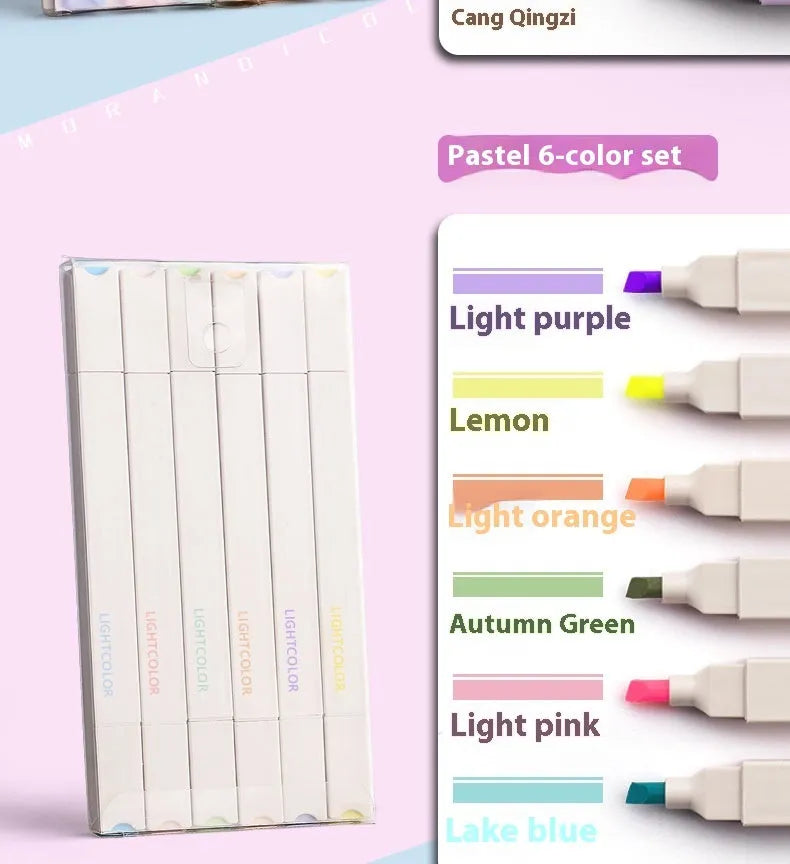 Set of double-ended fluorescent marker pens showing two coloured tips, in mixed and themed pack options.