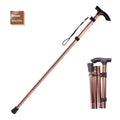 Aluminium folding walking cane extended to show adjustable height and non-slip handle