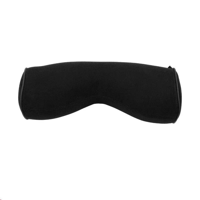 Volvo car headrest neck pillow and lumbar support cushion set in brown colour with synthetic fibre filling