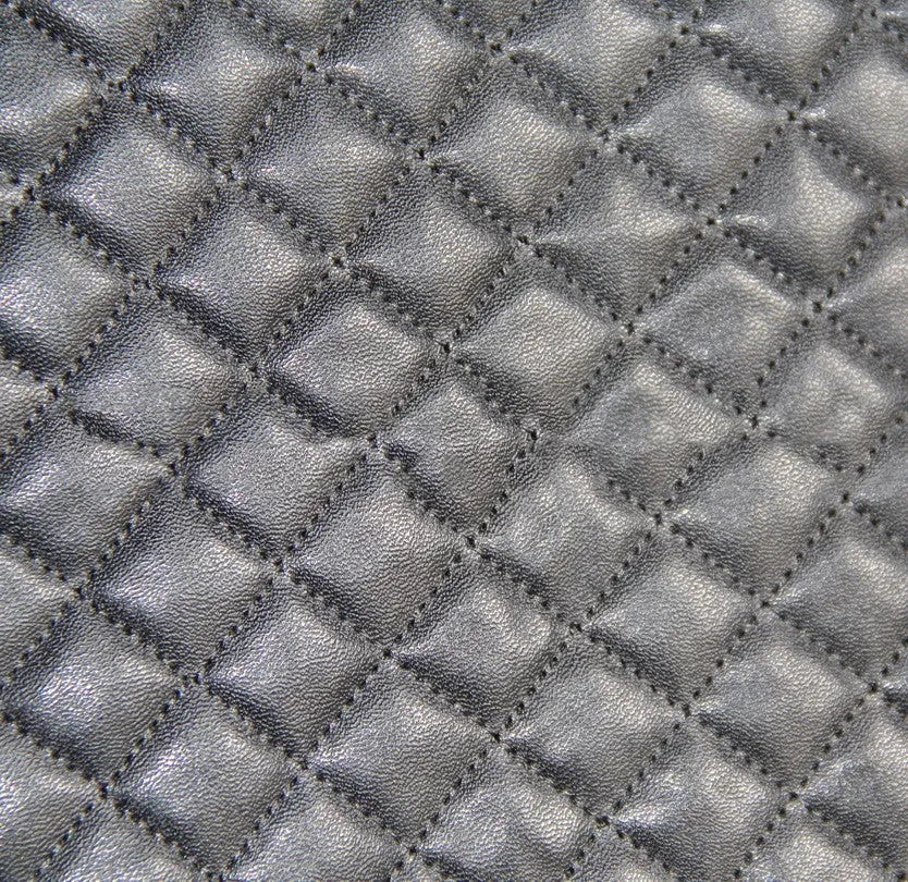 Black quilted automotive seat cover with PU and polyester construction for car seat protection
