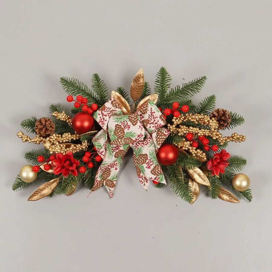 Christmas garland decorations including stair wall hanging, lintel, rattan and traditional styles with optional lighting