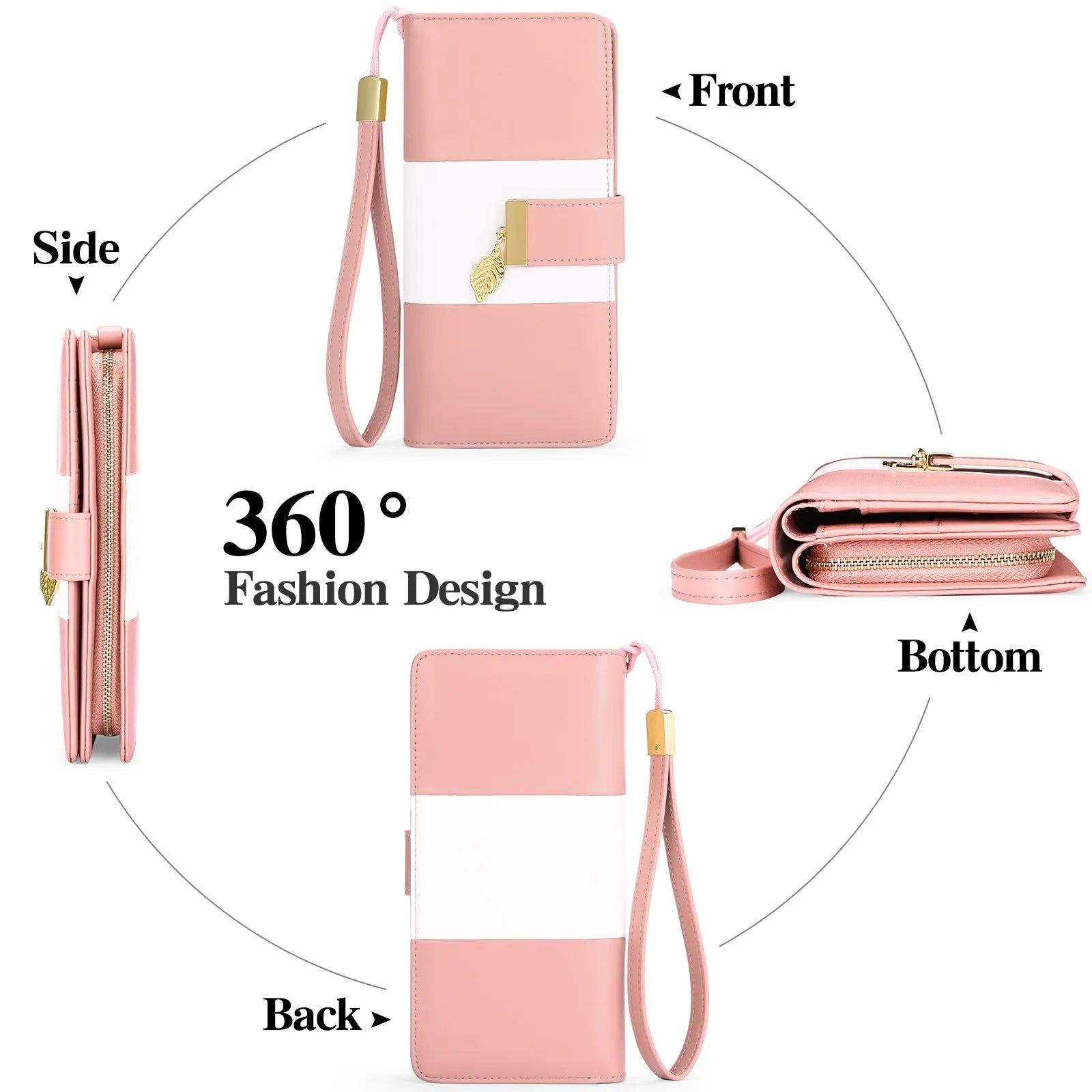 Anti-theft clutch handbag with lock and brush compartment in PU leather, shown in black colour.