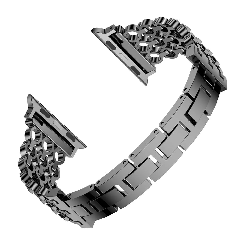 Stainless steel mesh watch strap for iWatch 38-49mm in silver finish