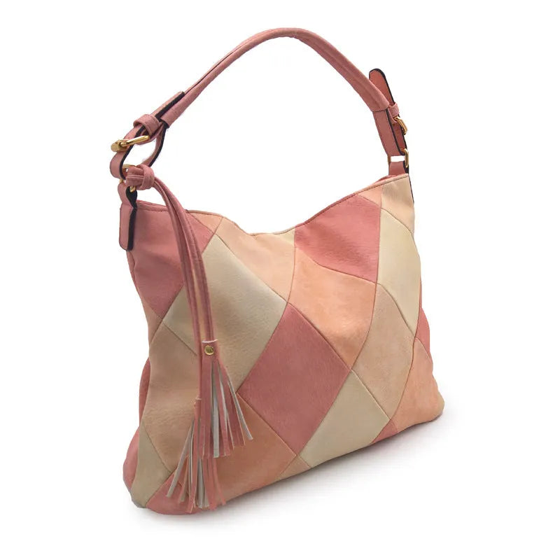 Women's PU crossbody sling bag in black with horizontal square shape and outer sandwich pocket
