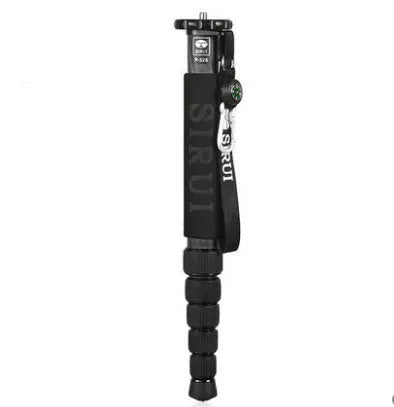 Black carbon fibre SLR camera monopod extended to maximum height of 1540mm