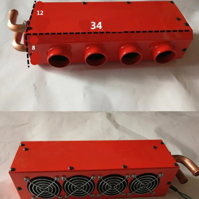 Long small four hole copper pipe body car heater metal casing 12V 24V manual control unit