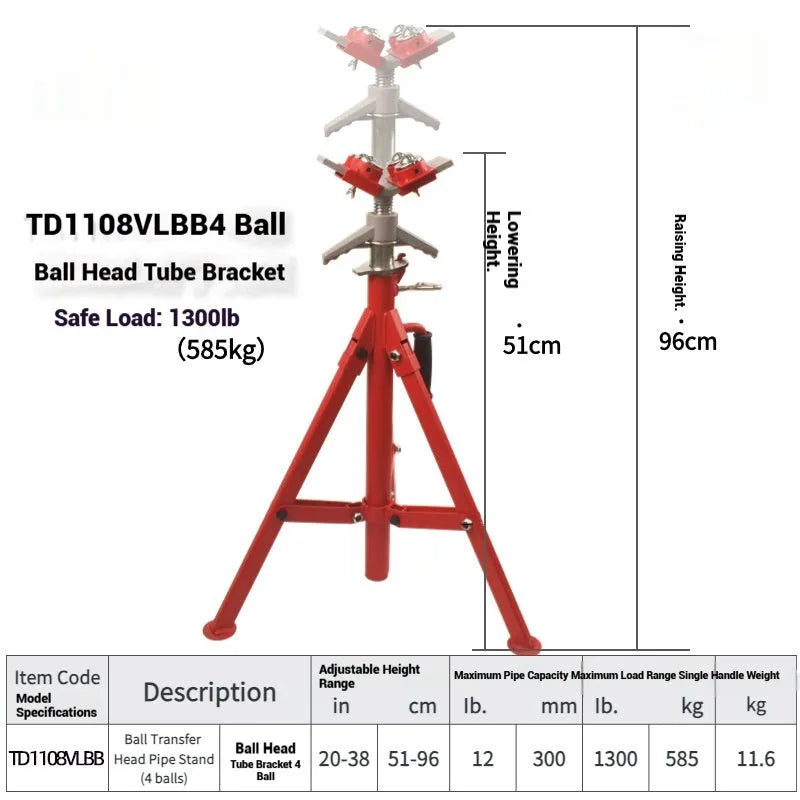 Metal V-head pipe bracket with ball mount for steel pipe support