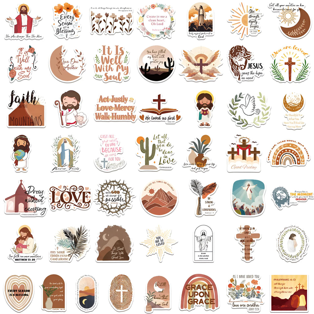 Set of 50 random graffiti sticker designs for personalising laptops and water bottles