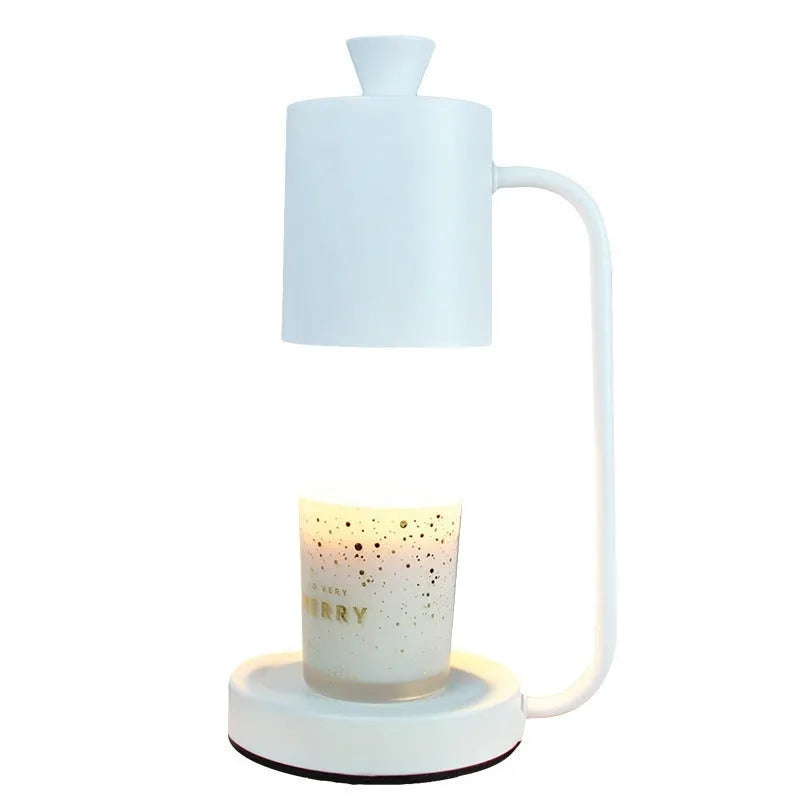 European-style aromatherapy wax melting lamp with metal holder and dimmer switch in white or yellow colour