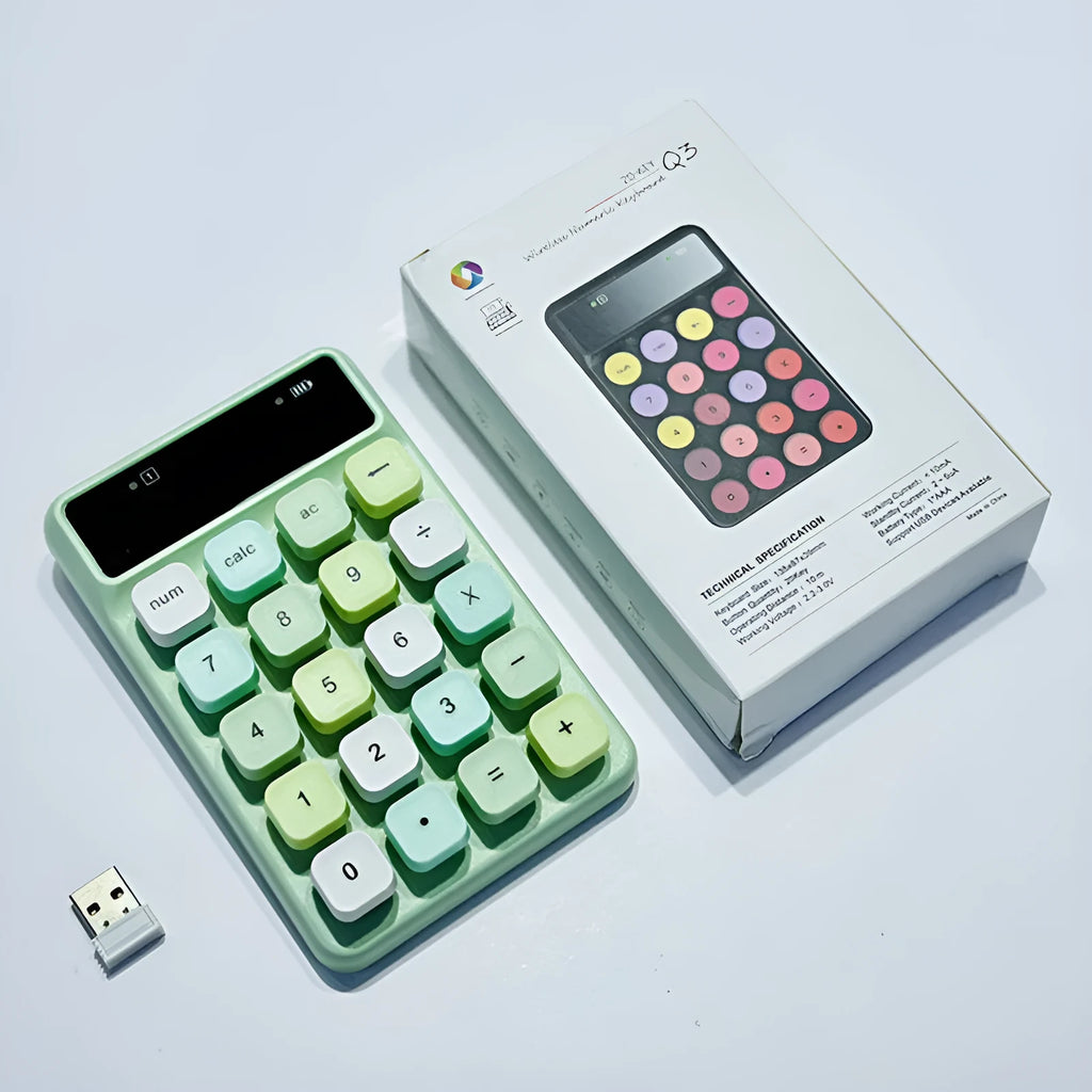 Q3 wireless mini keyboard in macaron colours with ABS plastic construction