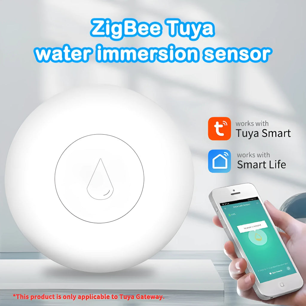 Zigbee wireless water flood sensor with PC housing and CR2032 battery