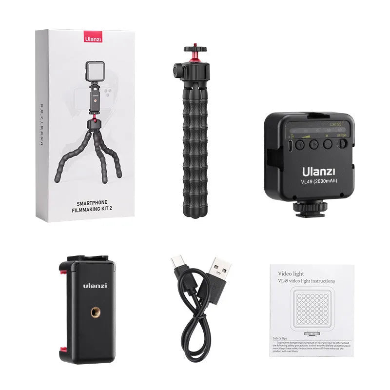 Multifunctional photography and video vlog suite 2985 set including a tripod