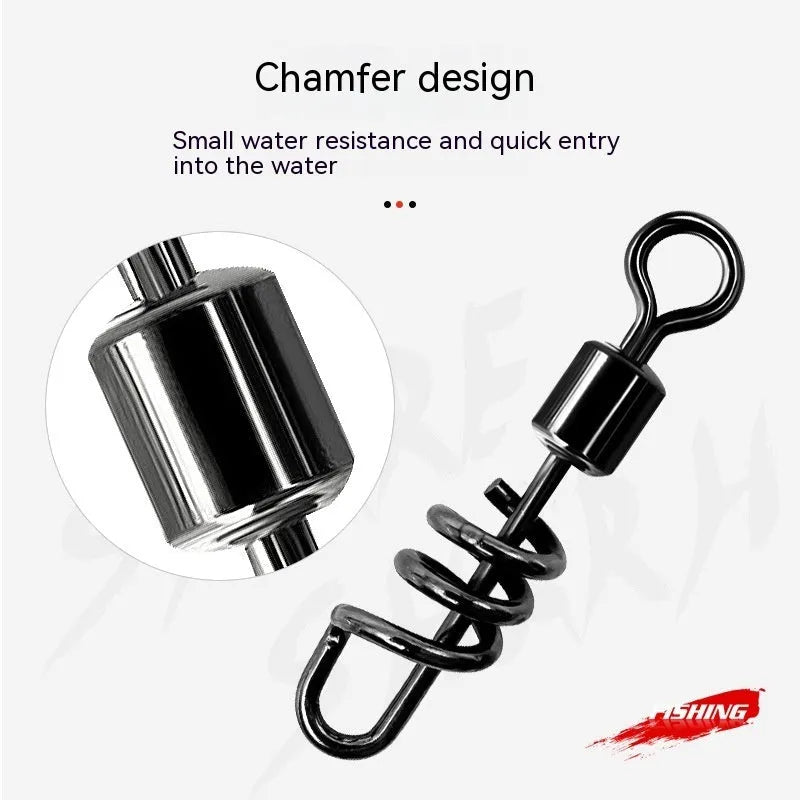 Stainless steel fishing swivel connector with 8-shaped ring design
