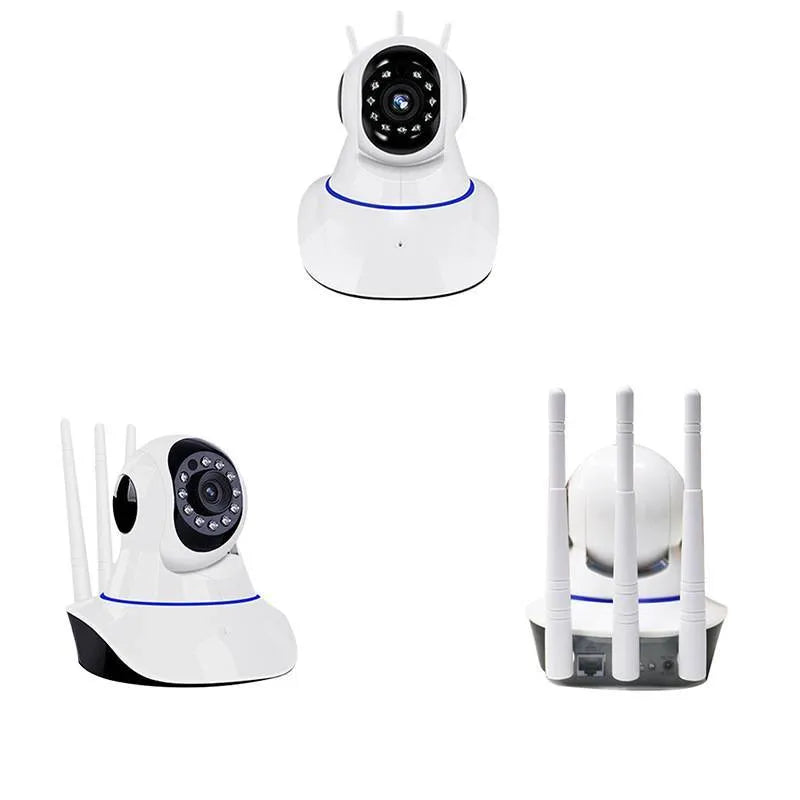 White dome-shaped wireless surveillance camera with 2MP sensor for indoor and outdoor night vision monitoring