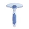 Stainless steel double row pet comb for dog grooming and hair removal in blue or white