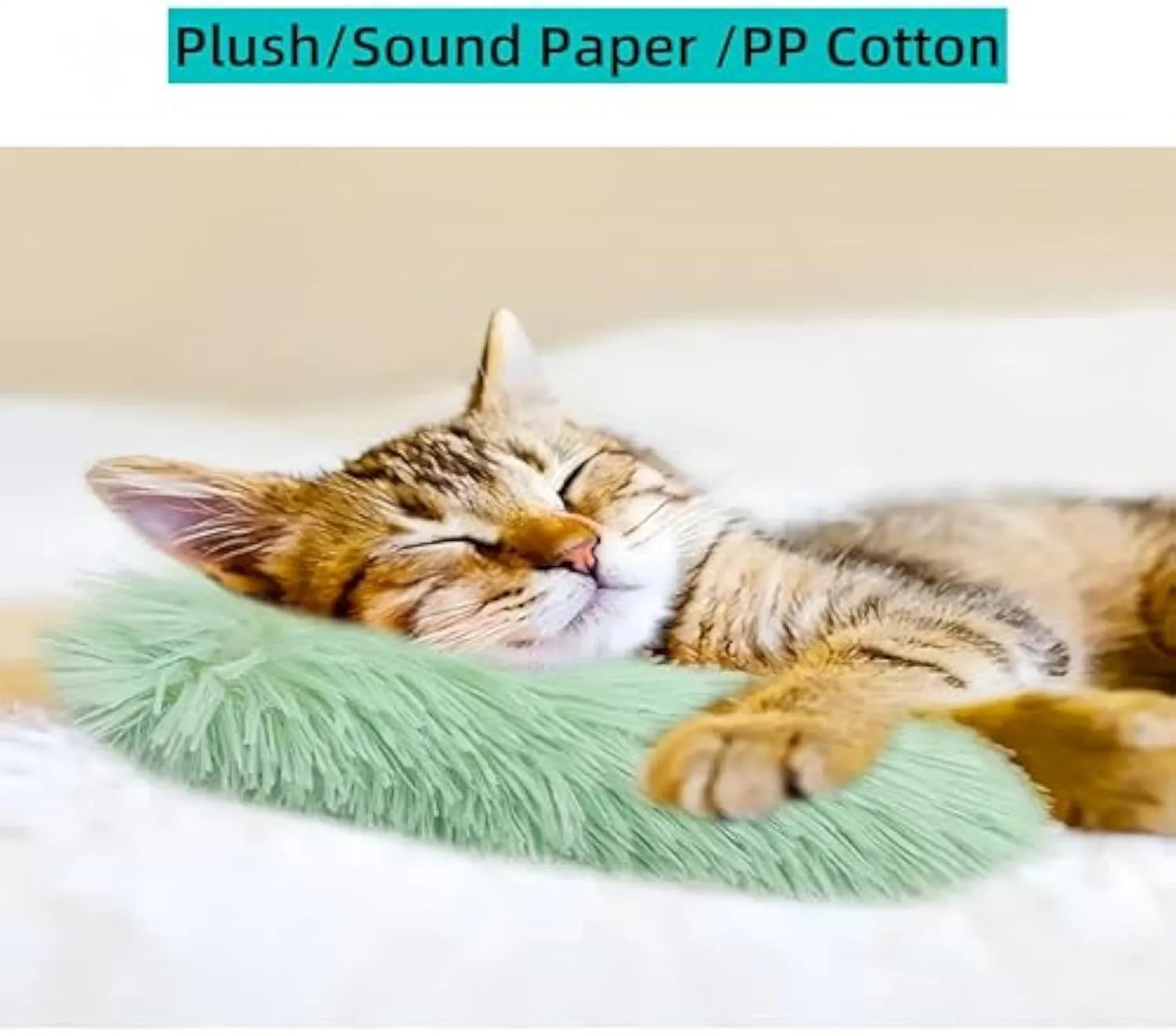 Soft plush catnip pillow toy in assorted colours for indoor cat play