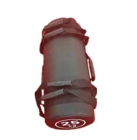 Flat white PVC fitness training sandbag with weight options from 5kg to 30kg