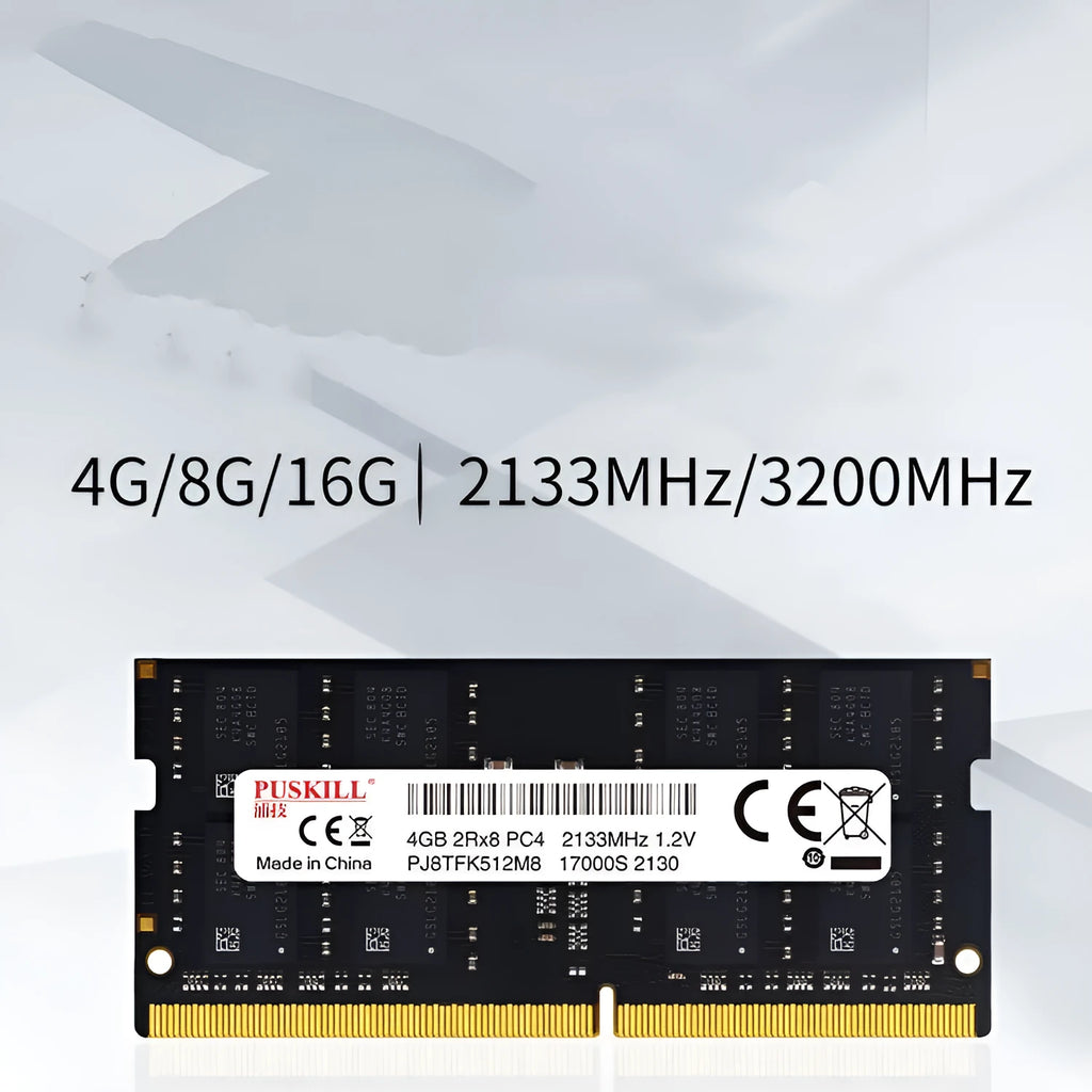 Single DDR4 SODIMM laptop memory module with 260-pin connector for notebook upgrade.