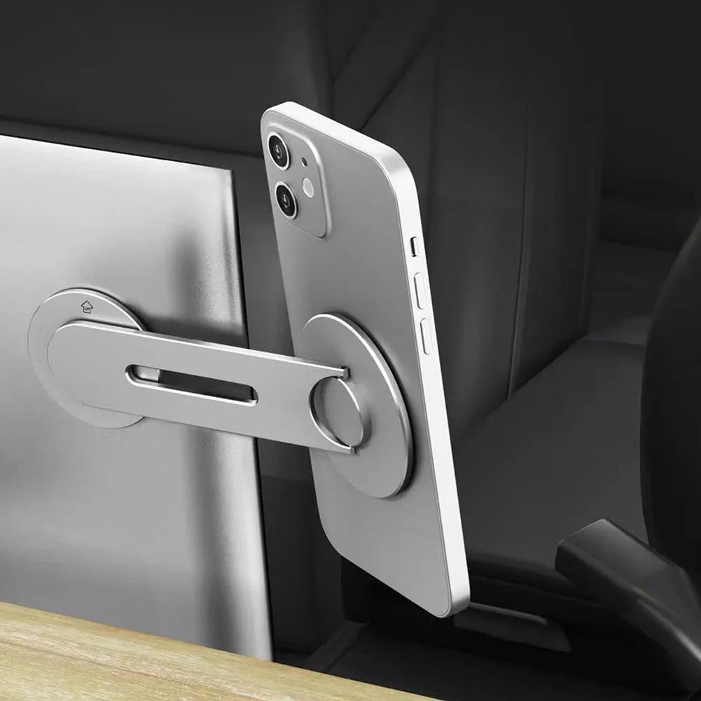 Tesla magnetic phone holder for suspension screens with aluminium alloy frame and 180-degree rotation
