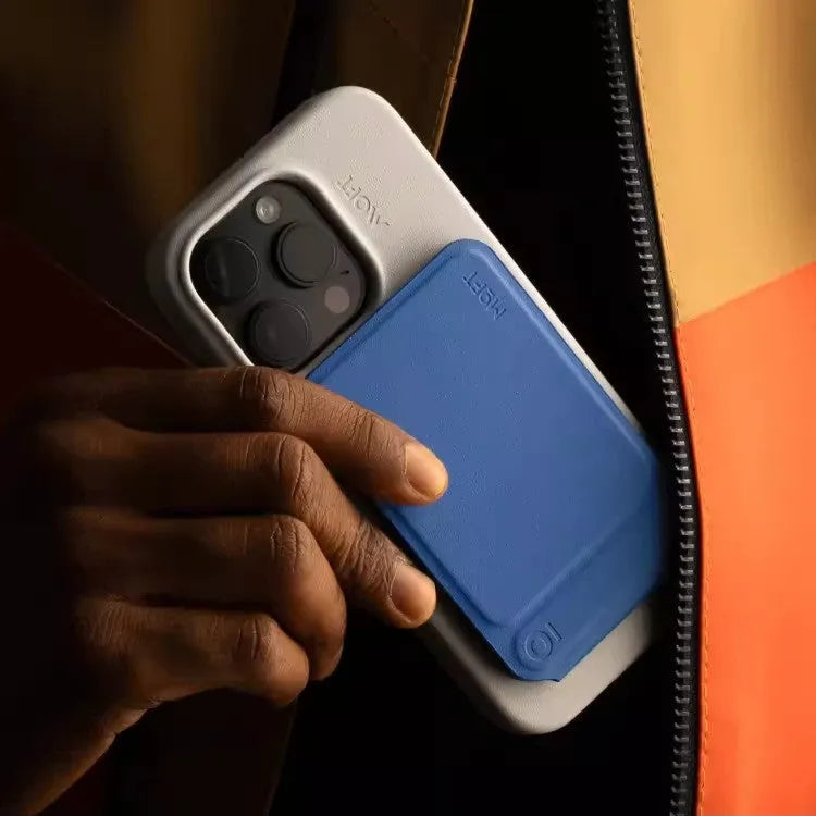 Magnetic mobile phone holder case in four colours with leather and fibreglass construction
