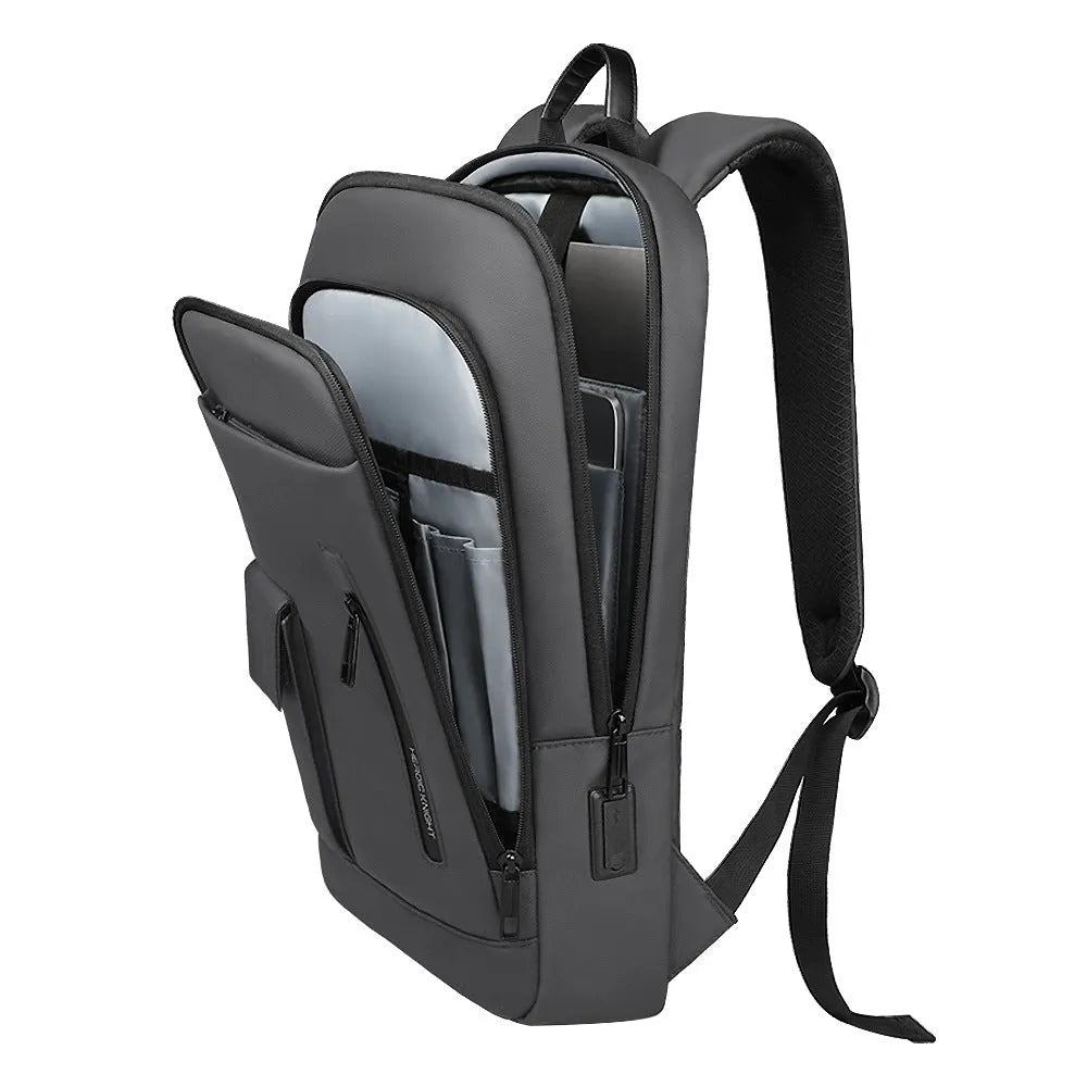 Men's lightweight Oxford cloth backpack in solid colour with sewing line detail