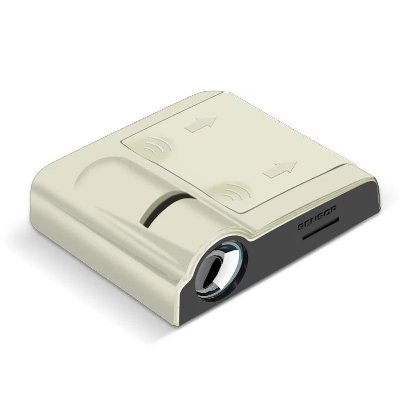Universal black or beige ABS plastic car projection lamp with clip, shown at 6.5cm long.