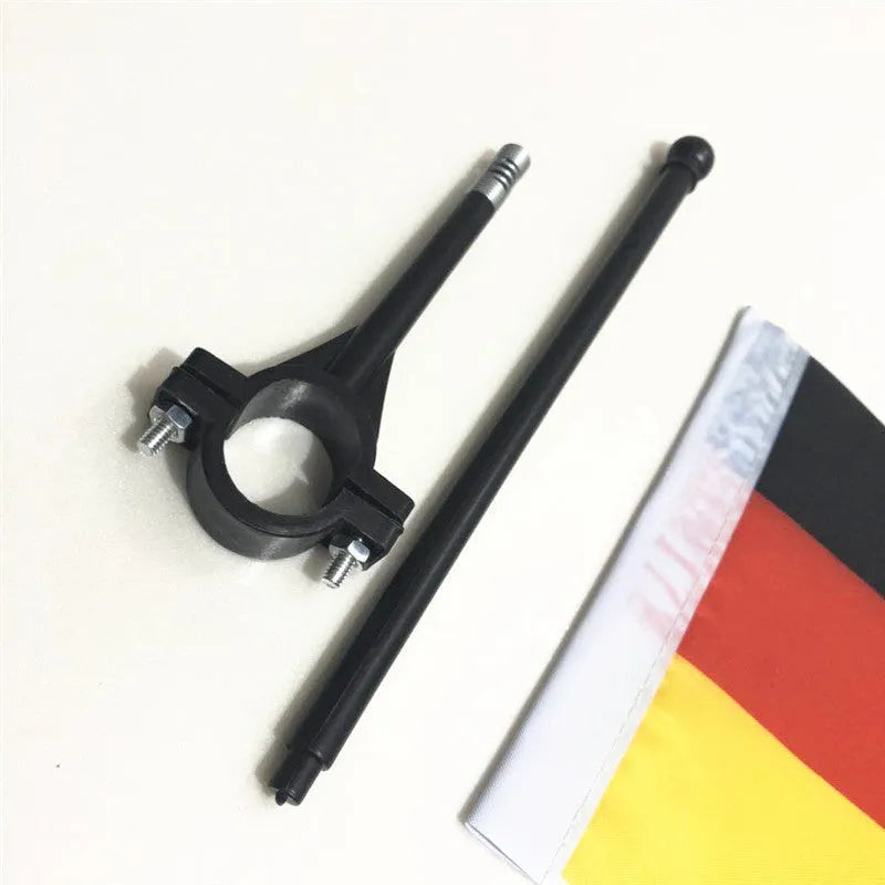 40cm plastic cycling handlebar flagpole with polyester square flag attached