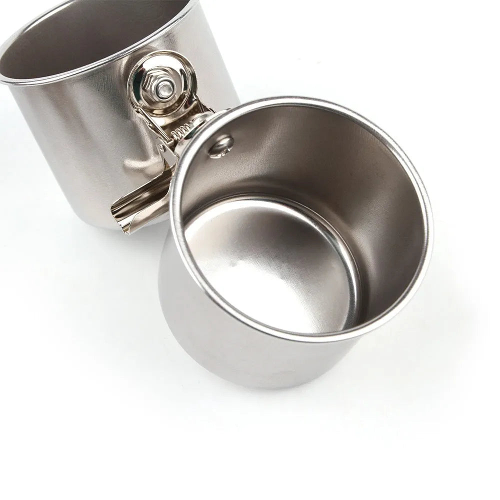 Stainless steel outdoor bird feeder for cage mounting in large, medium, and small sizes.