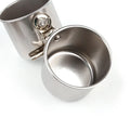 Stainless steel outdoor bird feeder for cage mounting in large, medium, and small sizes.