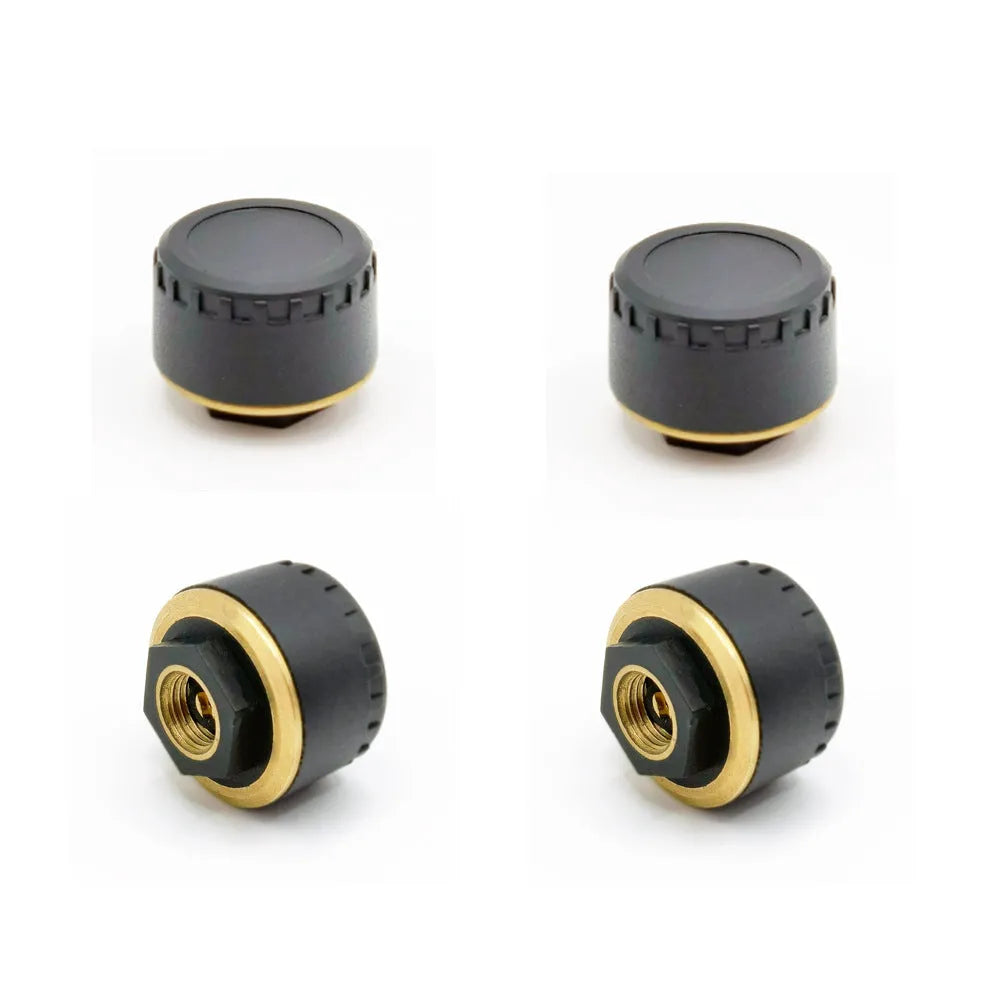 Bluetooth tyre pressure monitoring system with four wireless sensors and mobile phone display